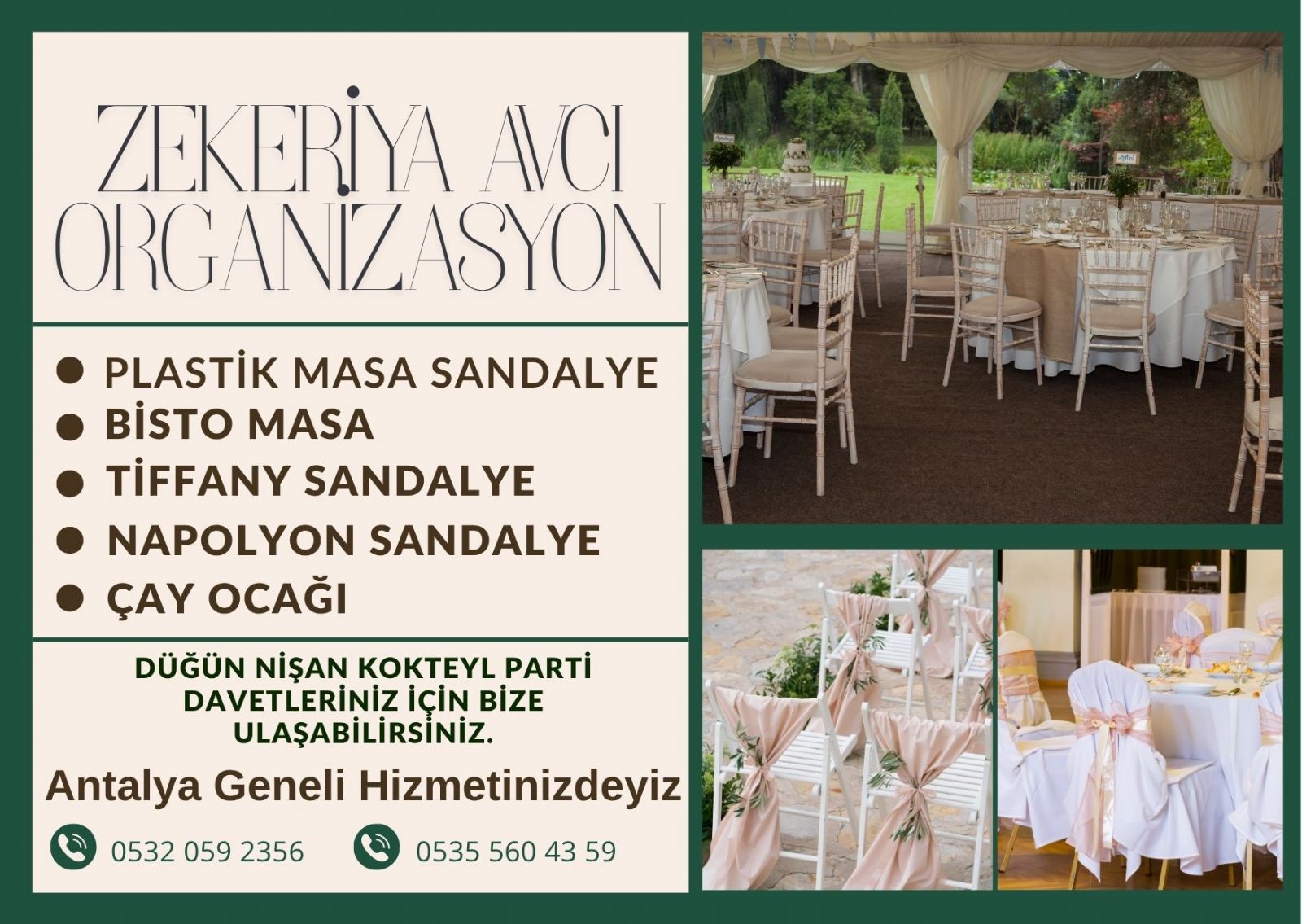Muratpaşa Masa Sandalye Kiralama